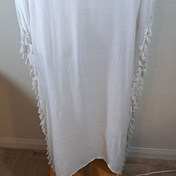 Walter Baker Women’s NWT Swimsuit Cover Up Ivory O/S Acapulco Kaftan Kimono Top - Picture 9 of 16